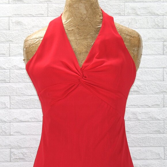 LEGENDS Dress Homecoming Halter Gown Formal Elegant Red Sexy Chiffon Prom 2 - Picture 2 of 13